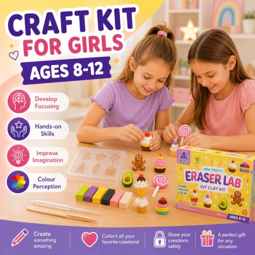 Eraser Lab DIY Clay Kit, Food-Themed, Kids Aged 4+ - style: Fun Foods