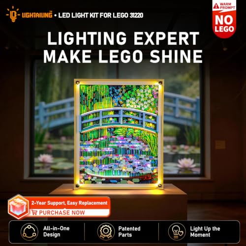 LIGHTAILING Led Light for Lego-31220 Art Claude Monet – Bridge Over a Pond of Water Lilies - Easy Install, Hidden Wiring, Home Decor & Gift-Ready (Model Not Included)