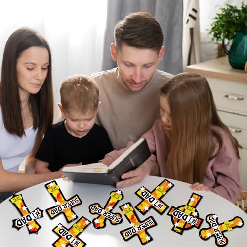 Renbuzhu 36PCS Fathers Day Crafts Bulk: Father's Religious Paper Suncatchers, Christian Sunday School Classroom Activity DIY Kits Gifts Decorations, Window Stained Glass Effect Art Supplies - style: fathers day