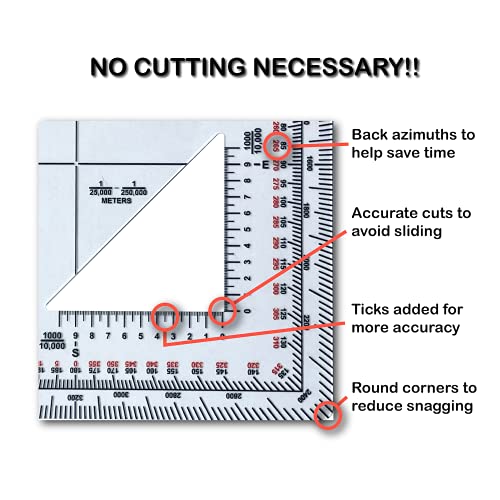 Ironheart Military Protractor Accurately Cut for Land Navigation - size: Pack of 1