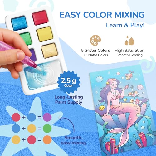 JoyCat 3 Pack Pocket Paint with Water Coloring Books for Kids - style: 3 Pack - Magical Pony & Ocean Princess & Animals