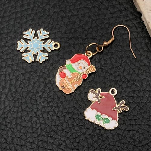 WOCRAFT 100pcs Assorted Enamel Christmas Bracelet Charms for Jewelry Making DIY Necklace Bracelet Keychain Crafting Charms Kit Crafts (SN936) - style: Christmas