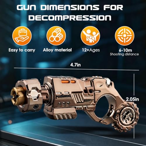 Metal Mechanical Fidget Device for Adults, EDC Desk Collectible, Brown - color: Titaniumsteel-05