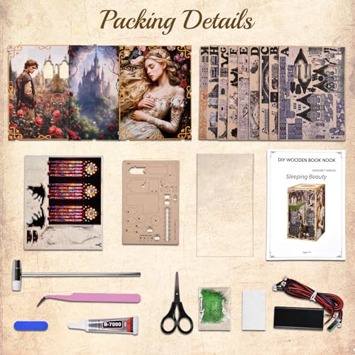 CCCDF Book Nook Kit, Sleeping Beauty DIY Miniature Dollhouse Booknook Kit - color: Sleeping Beauty