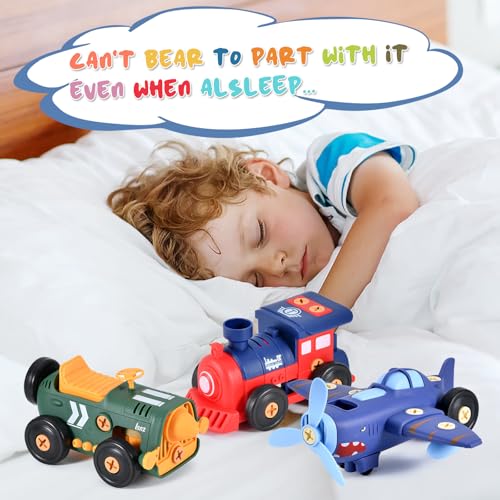 STEM Take Apart Toys for Boys Age 3-5 – Electric Building Toys Car with Motor & Drill | Educational Construction Set for Preschool, Kindergarten | Best Birthday Gift for Kids 4-8