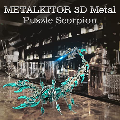 Metalkitor Scorpion 3D Metal Puzzles Kits for Adults Teens – 454 Pcs – Mechanical Assembly Models – 4 Hours to Build – Ideal for Gifts and Decorations (Green) - color: Green
