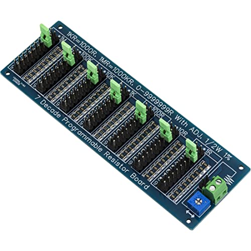 2pcs 0R - 9999999R 7 Decade Programmable Resistor Board Step 1R 1% 1/2 Watt 1206 with 100ohm 100R Adjustable Resistor, 2 Types Output - color: Resistor board with additional 100 ohm adjustable (2pcs)