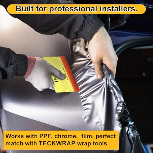 TECKWRAP Felt Squeegee for Vinyl Car Wrap Window Tint - 4PCS, Soft Yellow - color: 4pcs Yellow