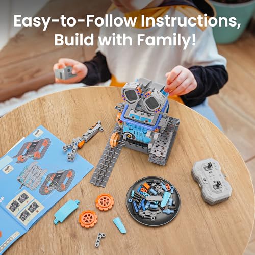 Sillbird Building Robot Kit STEM Gifts for Kids 8-13 with Remote Control - color: Gray-blue
