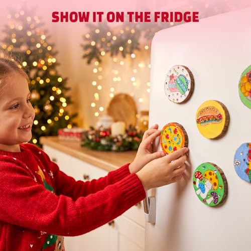 EPUMP Glow in the Dark Wooden Painting Kit for Kids with Magnets, Arts and Crafts Kit Creative Activity Toy, Art Kits Birthday Gift for Boys Girls Ages 6-12, Fun Indoor Outdoor Activities - color: Wooden Painting Kit (Magnets)