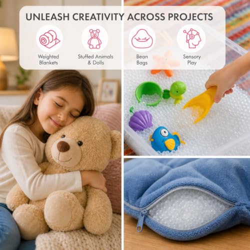Fairfield Poly-Fil Poly-Pellets, Premium Polyester Weighted Stuffing Beads, Stuffing for Stuffed Animals, Toys, Bean Bags, Weighted Blankets, and More, 24-Ounce Bag (Pack of 3) - size: 24-ounce Bag (Pack of 3)