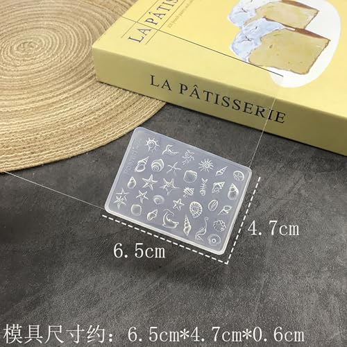 1 Pcs Nail Molds 3D Summer Silicone Nail Mold Marine Animals Design Nail Art Molds Carving Template Cute Starfish, Shell Molds Silicone Nail Tools for Women Acrylic Nails Art Supplies DIY - color: Styl 16