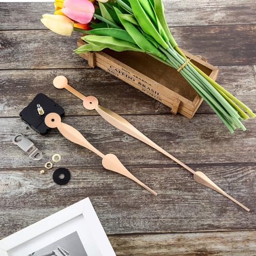 High Torque Quartz Clock Movement Kit, Black, 12" Spade Hands (Gold) - color: Gold
