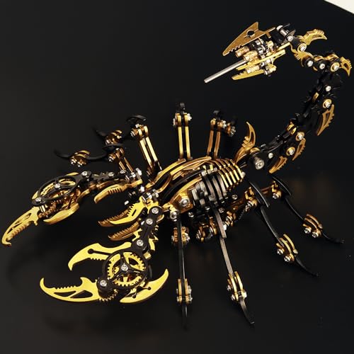 3D Metal Puzzles for Adults, Metal Model Kits Scorpion Metal Building Kit - color: Black and Gold