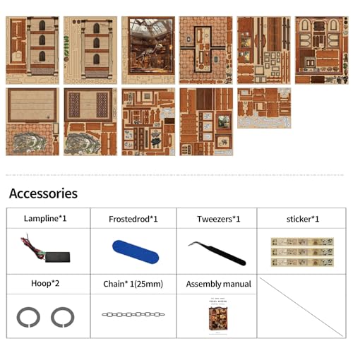 Dinosaur Fossil Museum Book Nook Kit, DIY Miniature Model with LED - color: Dinosaur Fossil Museum