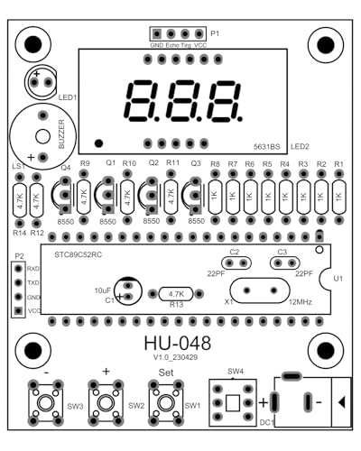 DIY Ultrasonic Range Meter Soldering Practice kit, Complete Soldering Project kit with Components, PCB & Enclosure, Perfect for Electronics Enthusiasts & Beginners
