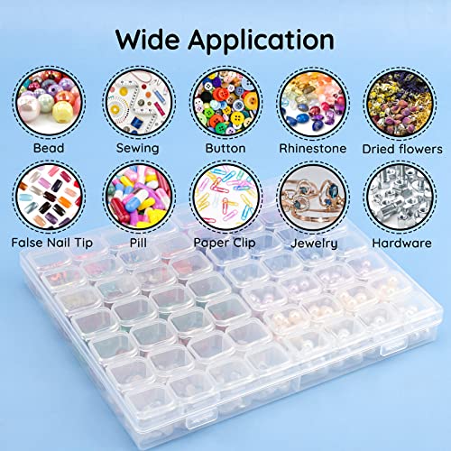 Segbeauty 56 Grids Clear Plastic Organizer Box, Gem Jewelry Storage Container with Dividers, Bead Organizer Earrings Storage Box Seeds Craft Organizers Screw Tool Boxes for Small Parts - size: 56 Count (Pack of 1)