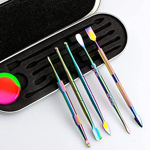 6-Piece Wax Carving Tool Set, Double-Ended Stainless Steel, Rainbow - color: Rainbow Color