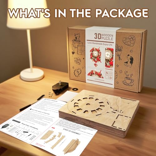 3D Wooden Puzzles for Adults-Cardinal Clock Puzzle-Adult Crafts - color: Cardinal Clock