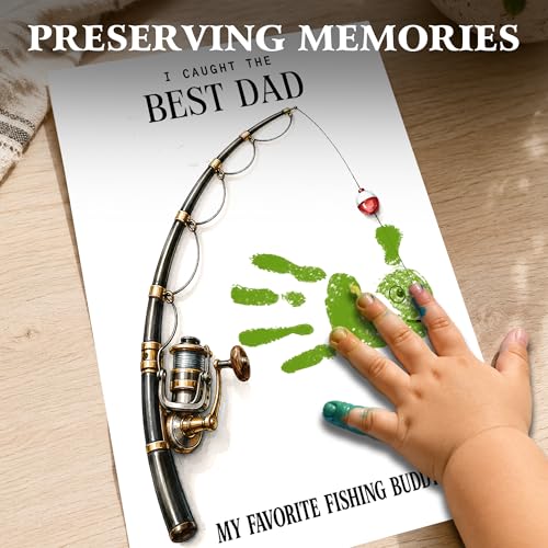 Fathers Days Crafts from Kids - Custom Handprint Set 3, Personalized Best Dad Ever Handprint Kit Family Handprint Craft Keepsake Personalized Fathers Day Dads Gifts from Kids Daughter Son for New Dad - color: Father