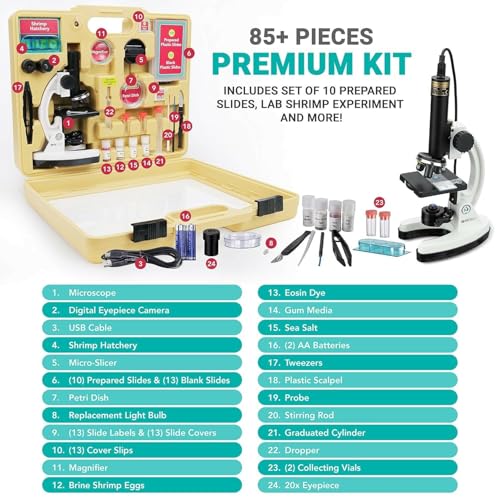 AmScope M40-4P12X1 IQCREW Kids 85+ Piece Microscope Kit
