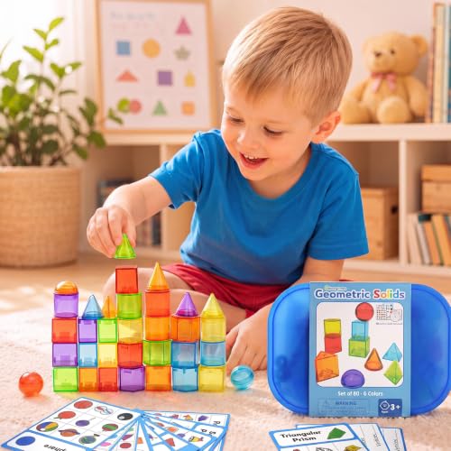 60 Pcs 3D Shapes for Teaching - Light Table Manipulatives