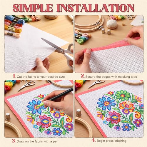 Frienda 28 Pcs Needlepoint Canvas 18 Mesh, 2 Sheets 16x20 Inch White - style: 18 Mesh