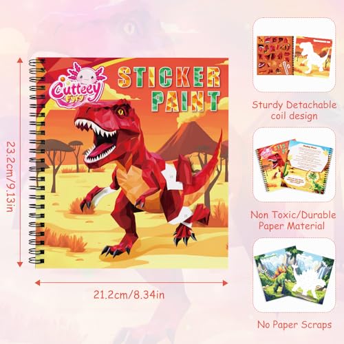 3 Pcs Paint by Sticker Books for Kids Ages 4-8, Travel Activity - color: Style-4-4pcs