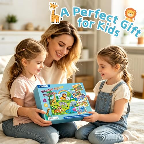 Puzzles for Kids Ages 4-6, 6-Pack 30-Piece Wooden Kids Puzzles - color: Discovery World