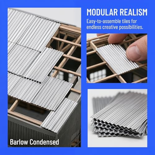 Artibetter Miniature Roof Tiles 16Pcs 1/35 Corrugated Scale Model Building Materials for Dollhouse Accessories and Architectural Scene Decoration DIY Projects