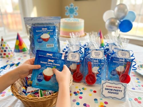 20-Pack Instant Snow Powder for Kids - Makes 40 Cups of Fluffy Fake Snow - Just Add Water! Perfect for Cloud Slime, Sensory Play, and Holiday Decorations - USA Lab-Tested & Non-Toxic