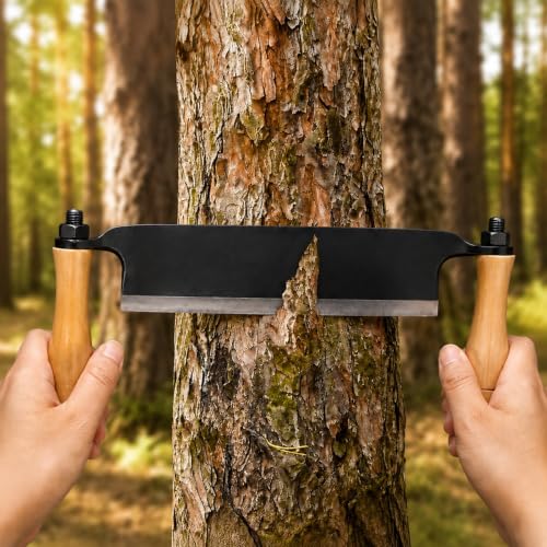 WILLBOND 2 Pcs 8 Inch Draw Knife Straight, Curved, Wood Debarking Tool - size: 8 Inch