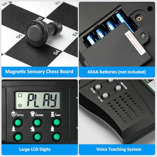 Talking Chess ACADEMY Electronic Chess Set, Magnetic Computer Chess Game with Interactive Teaching System for Beginners, Advanced AI for Improving Players, Perfect for Kids & Adults, Simple and Noble