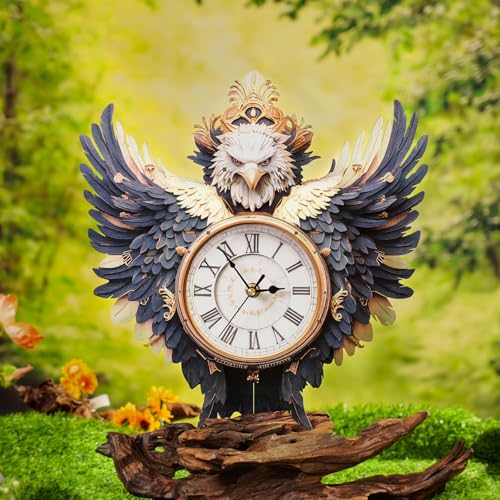 3D Puzzle for Adults Clock - Eagle Wall Clock Design Model Kit-Mechanical DIY Pendulum Clock with Roman Numerals-Desk Home Office Decor Personalized Gift for DIY Lovers - color: Eagle Wall