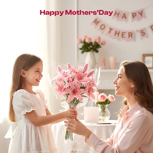 Caydo Pipe Cleaner Flower Kit, 700PCS 7 Colors Chenille Stems - color: Pink Flowers, style: 620 PCS