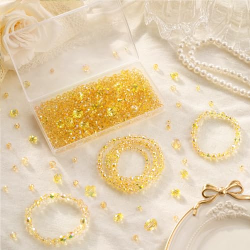 Assorted Size Glass Beads Bulk for Jewelry Making, Suncatchers, Crafts - color: Gold Champagne, size: 636pcs