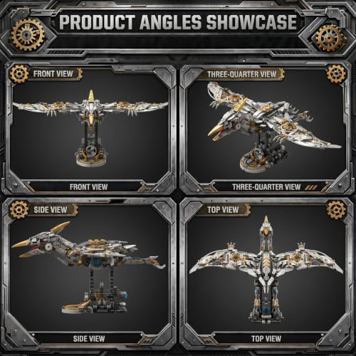 Display Model Mechanical Pterosaur Building Set with Adjustable Limbs, 1266+PCS, Light Up Home Office Decor - color: Mechanical Pterosaur