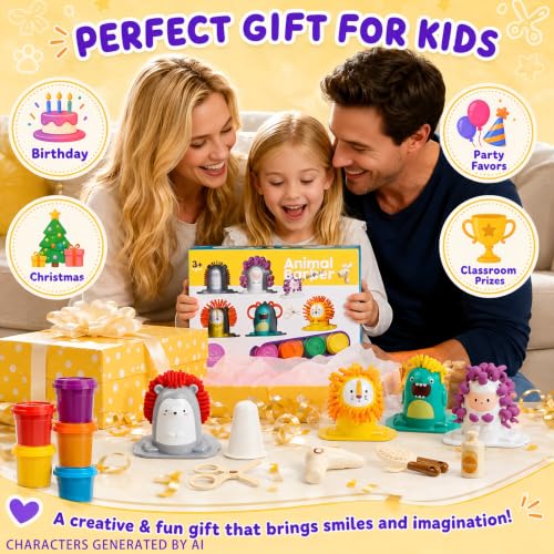 16PCS Play Color Dough Set for Kids Ages 3+,Hair Salon Dough Play Toys