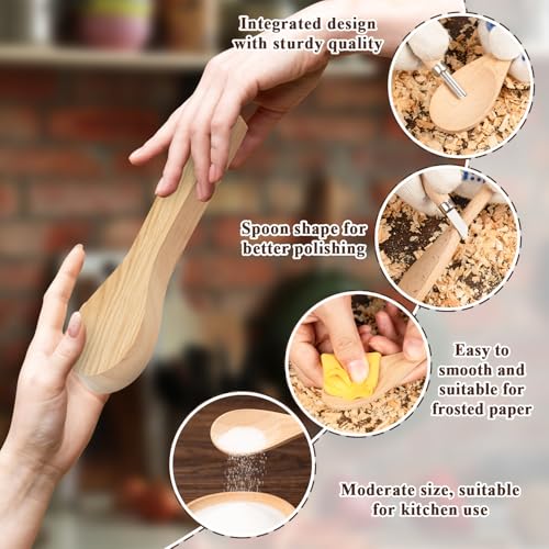 6Pcs Unfinished Wood Carving Spoon, 6.5IN Blanks for Handicraft Enthusiasts