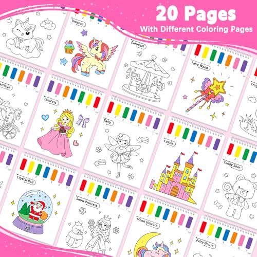 SOCOLER Paint with Water Coloring Books for Kids & Toddlers, Princess - color: Princess