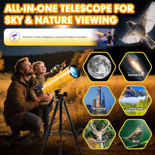 MEEZAA Telescope for Adults & Kids, 80mm Aperture 500mm Refractor