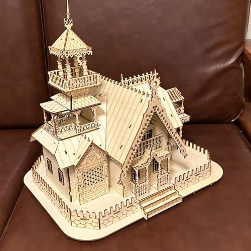 Log Cabin Mini House 3D Wooden Puzzle Model (Villa) - color: Villa