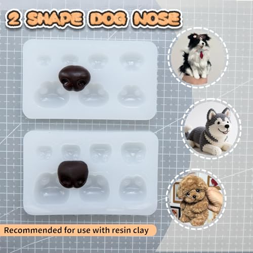 Nuvretk 7 Cute Silicone Molds for Needle Felting - Dog Nose Shapes for Stuffed Animals, DIY Crafts, and Accessories (Triangle) - size: DOG-Triangle