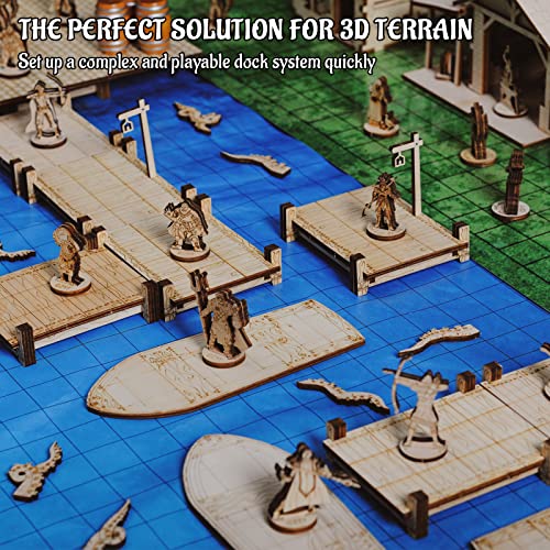 CZYY DND Dock Basic Set, 7 Wood Modular Walkway Terrain Platforms - style: style1