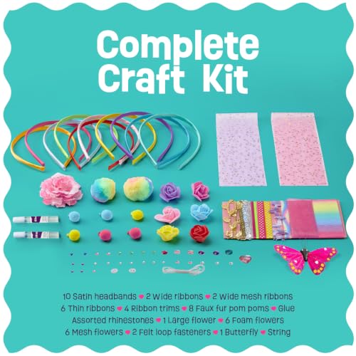 Pretty Me Headband Making Kit for Girls - Arts & Crafts Easter Gift - Make Your Own Fashion Headbands for Kids - DIY Hair Accessories - Gift for Ages 5-12 Year Old Girl - Little Kids Art & Craft Gifts