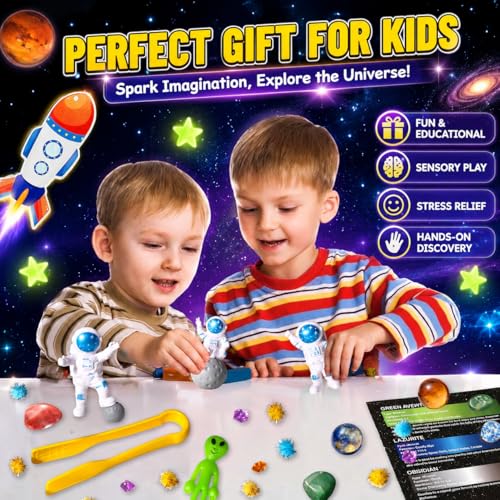 Carolart Galaxy Sensory Bin with Sensory Sand, Gem Dig Kit for Kids - style: Space
