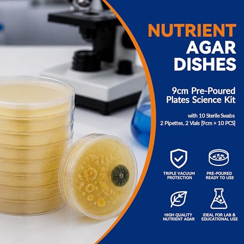 9cm Nutrient Agar Petri Dishes, Triple Vacuum Sealed, 10 PCS - color: Nutrient Agar Petri Dishes