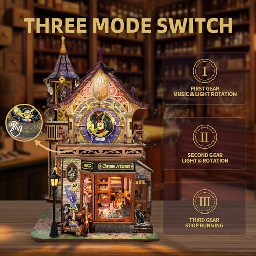 Time Magic Club Miniature House Kit 3D Wooden Puzzle for Adults - color: Time Magic Club