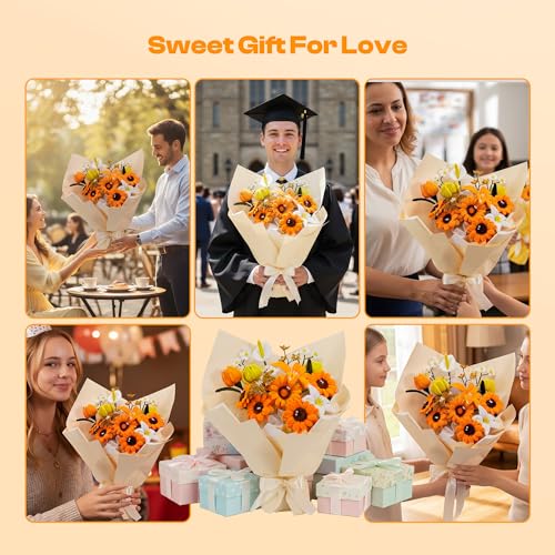 Caydo 700PCS Pipe Cleaners Flower Kit, Yellow Chenille Stems Bulk - color: Yellow Flowers, style: 620 PCS