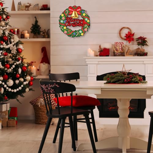 Sereliy 24 Pcs Christmas Coloring Wreath Crafts, Color Your Own Christmas Crafts, DIY Paper Xmas Wreath for Classroom Activities, Games. (Bell) - color: Bell
